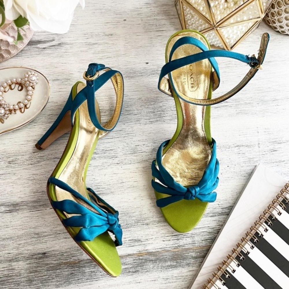 COACH | Teal Bethanie Strappy Heels | Size 7.5 B